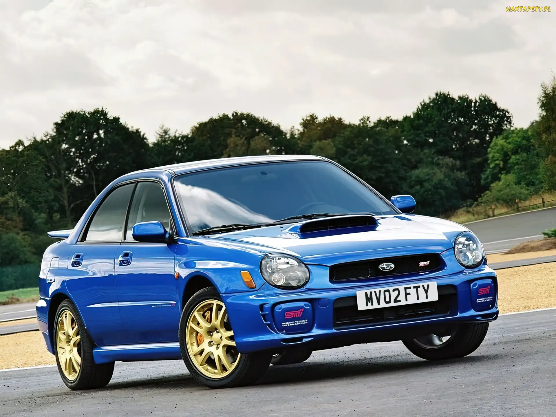 Złote Alufelgi, VTI, Subaru Impreza, Niebieskie