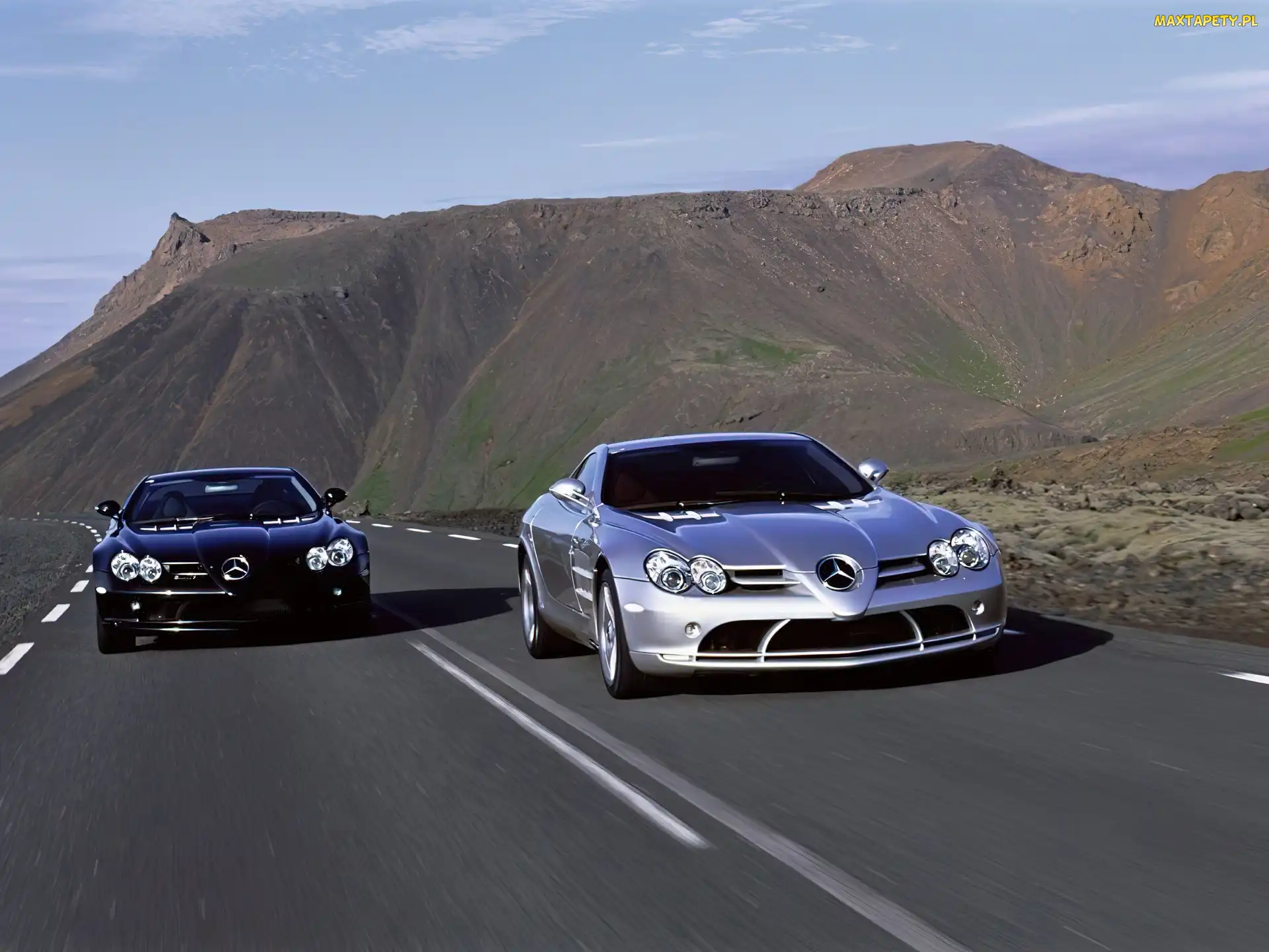 Mercedes SLR, srebrny, czarny