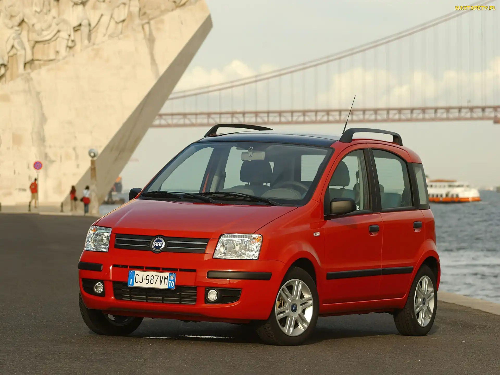 Most, Panda, czerwony, Fiat