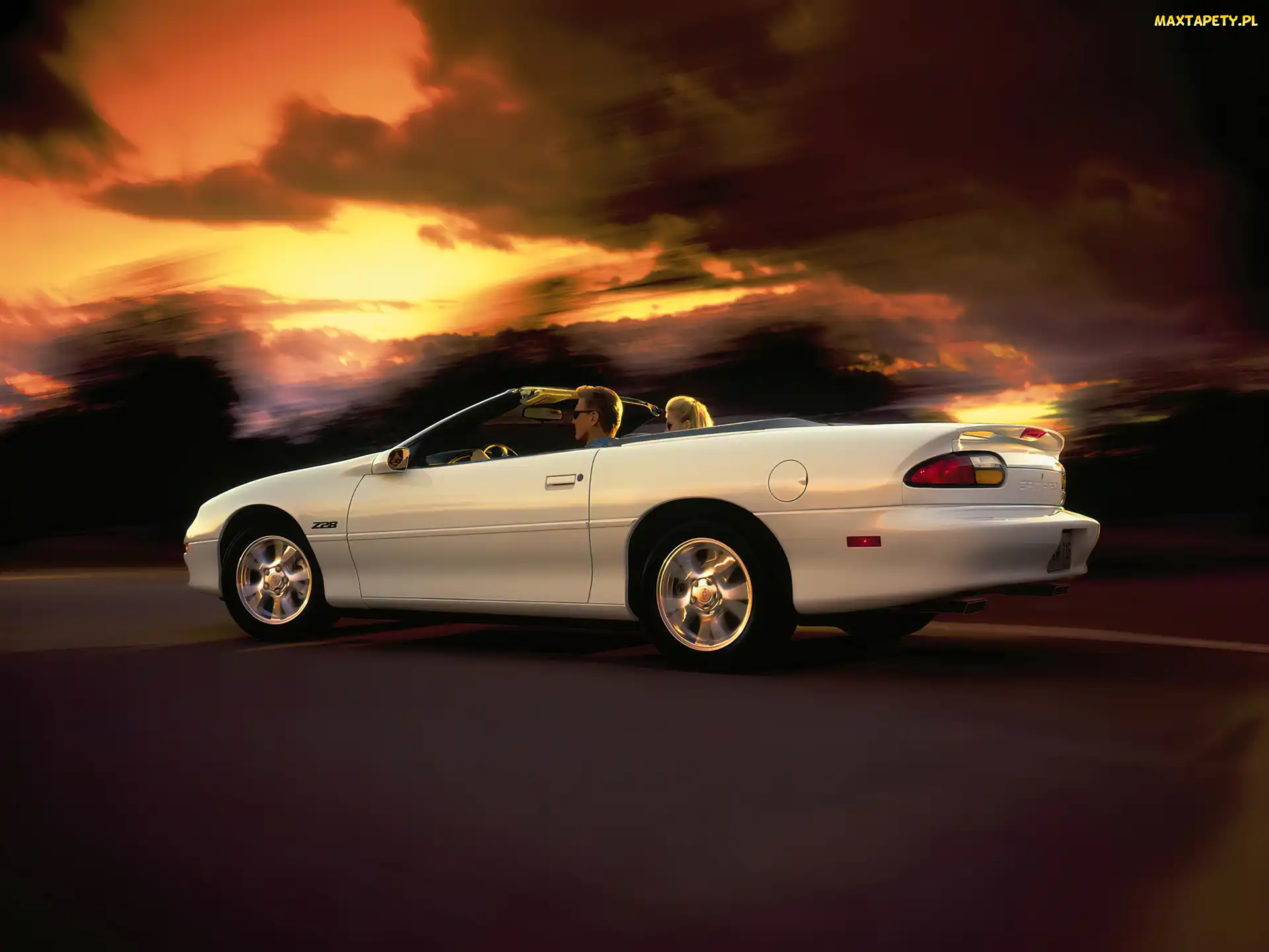 Biały, Kabriolet, Chevrolet Camaro